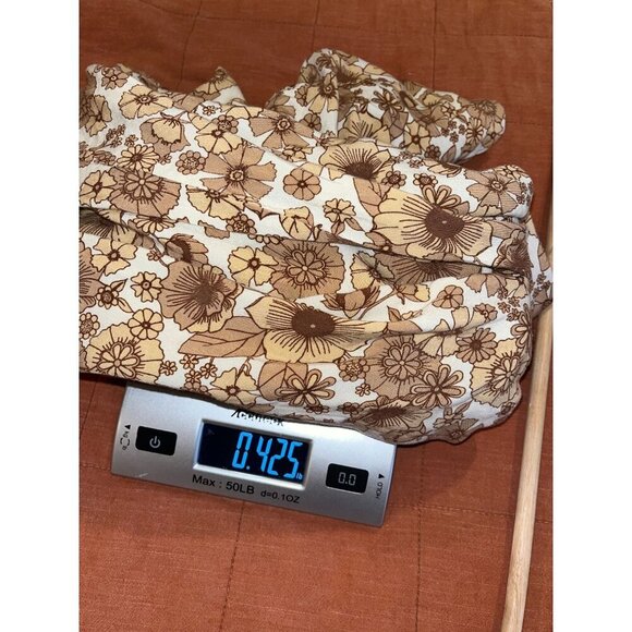 Faithfull The Brand Beige Balloon Sleeves Back Zipper Floral Mini Dress Women's - Picture 8 of 8